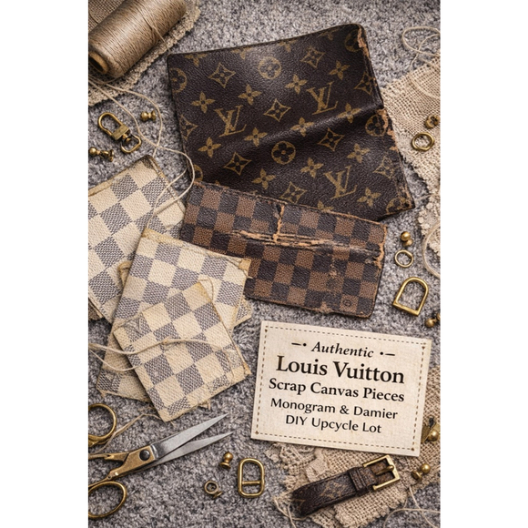 Louis Vuitton Accessories - Authentic LV Scrap Canvas Pieces Monogram & Damier DIY Upcycle Lot SKU-s001